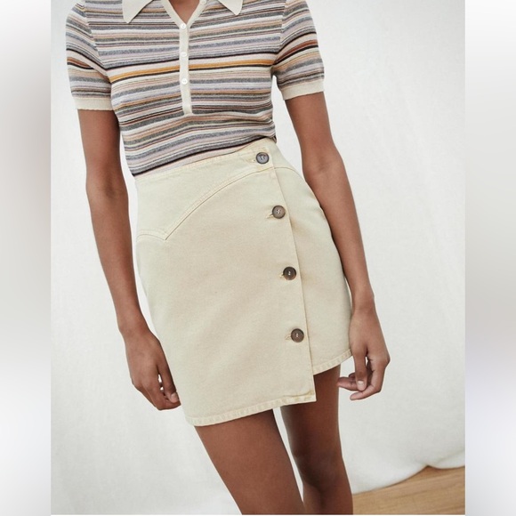 Nanushka Dresses & Skirts - NWT Nanushka Amita Cream Button-Accent Mini Skirt